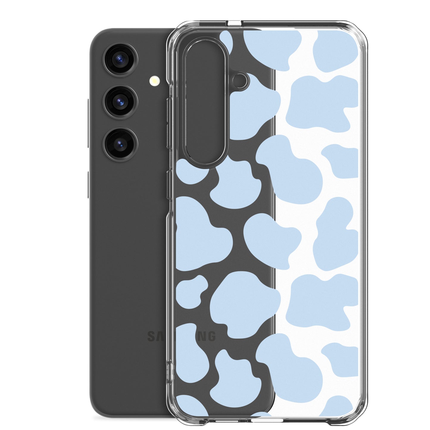 Blue Cow Clear Samsung Case