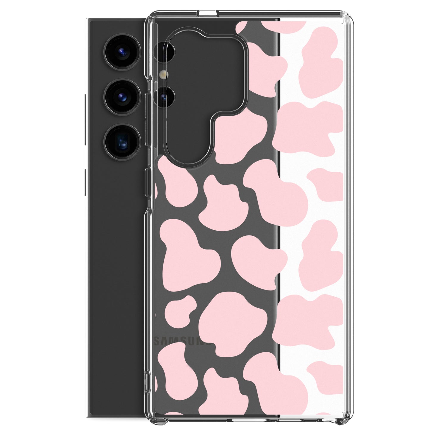 Pink Cow Clear Samsung Case