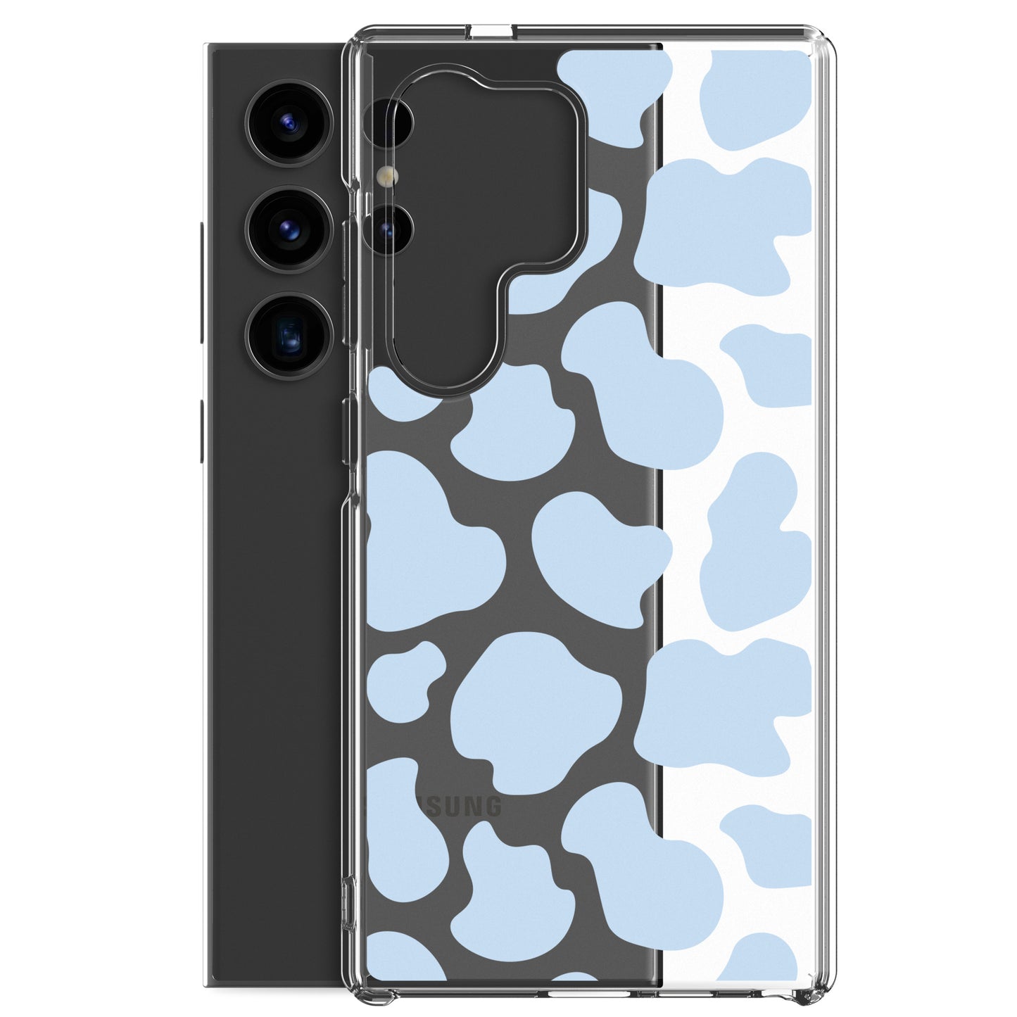 Blue Cow Clear Samsung Case