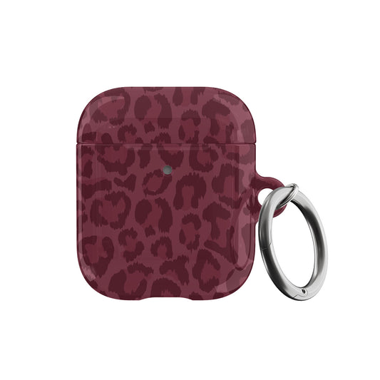 Burgundy Leopard AirPods Case
