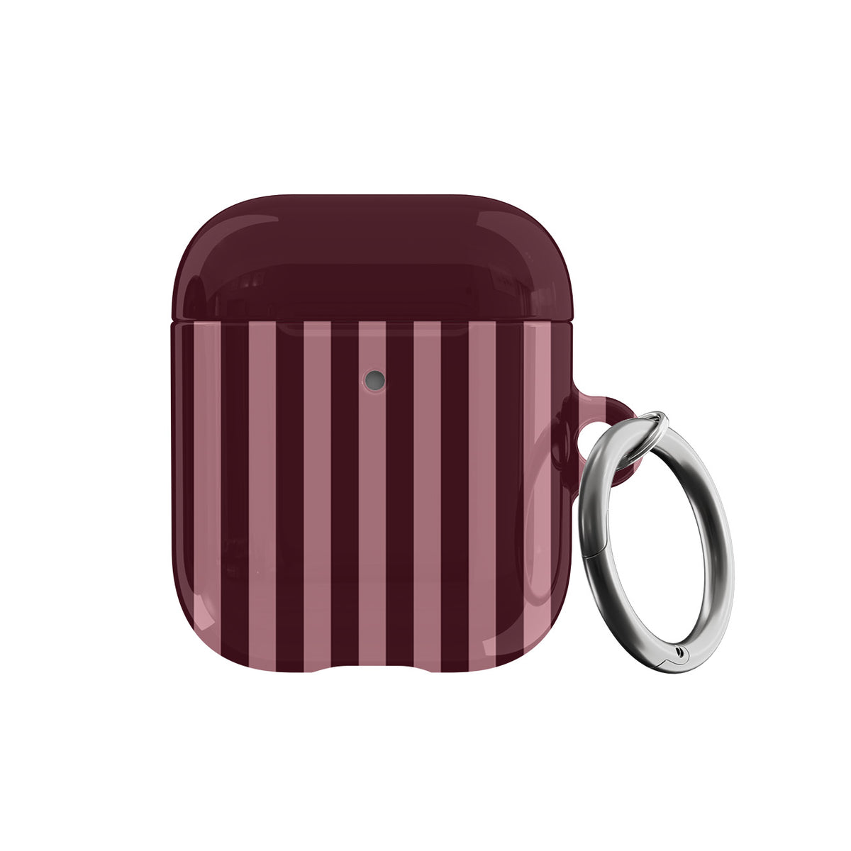 Burgundy & Pink Stripes AirPods Case