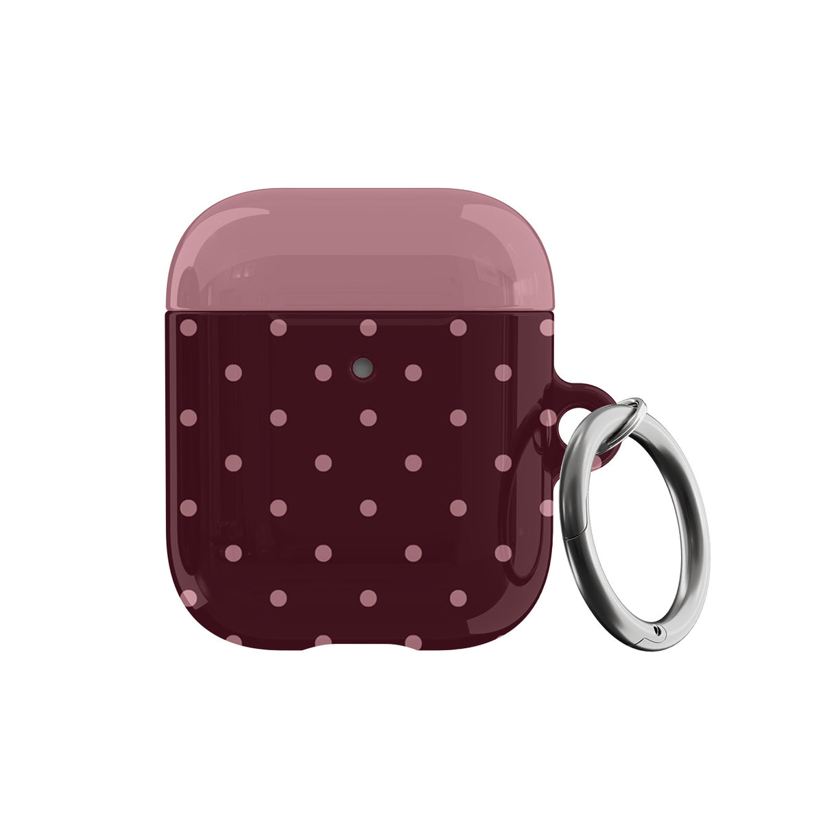 Burgundy & Pink Mini Dots AirPods Case