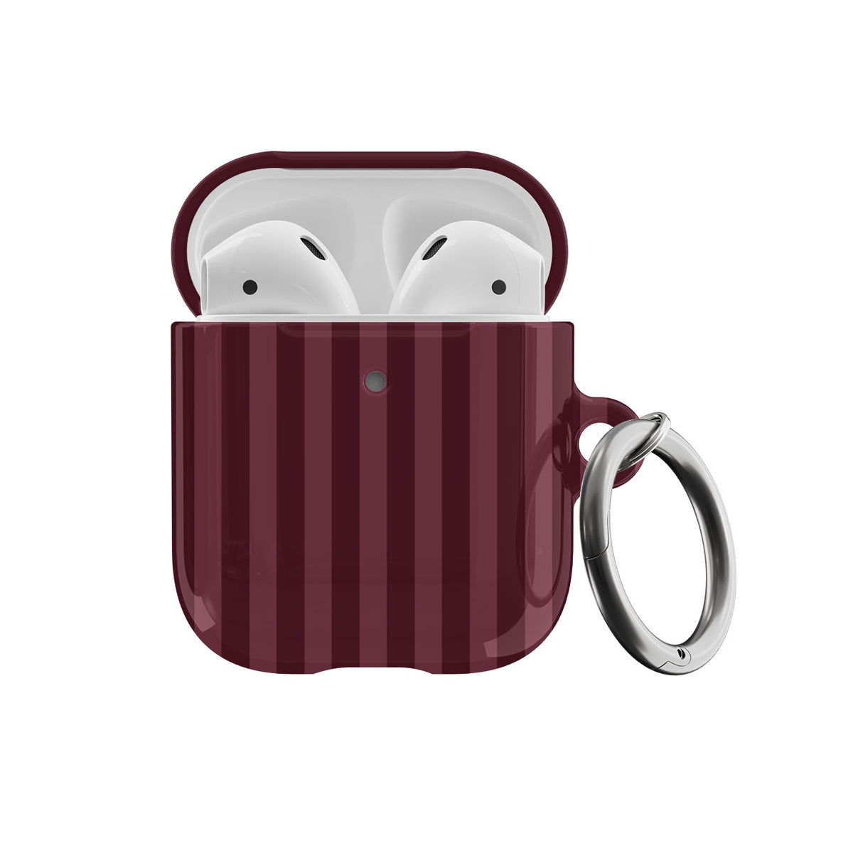 Burgundy Stripes AirPods Case