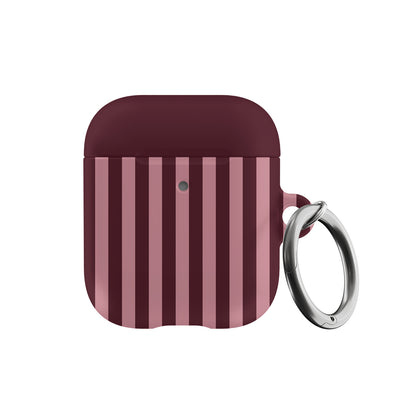 Burgundy & Pink Stripes AirPods Case