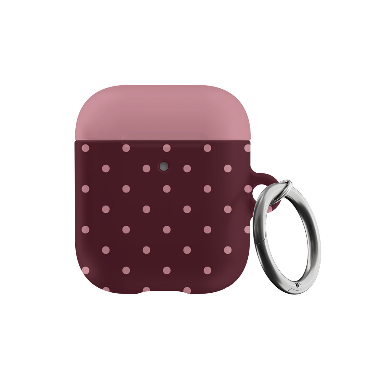 Burgundy & Pink Mini Dots AirPods Case