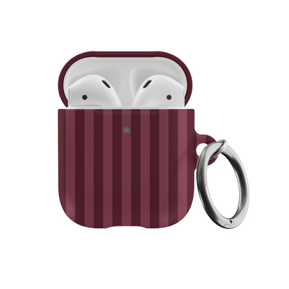 Burgundy Stripes AirPods Case