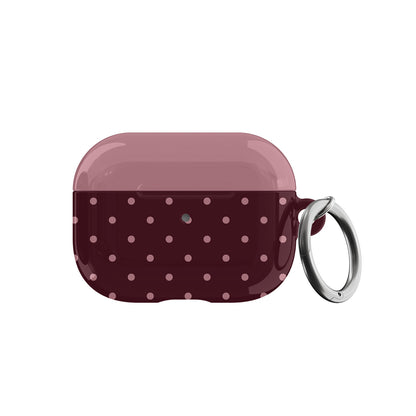 Burgundy & Pink Mini Dots AirPods Case