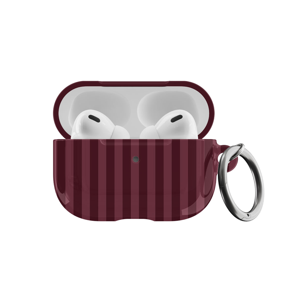 Burgundy Stripes AirPods Case