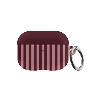 Burgundy & Pink Stripes AirPods Case