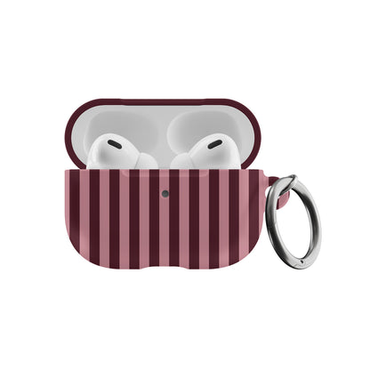 Burgundy & Pink Stripes AirPods Case