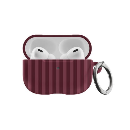 Burgundy Stripes AirPods Case
