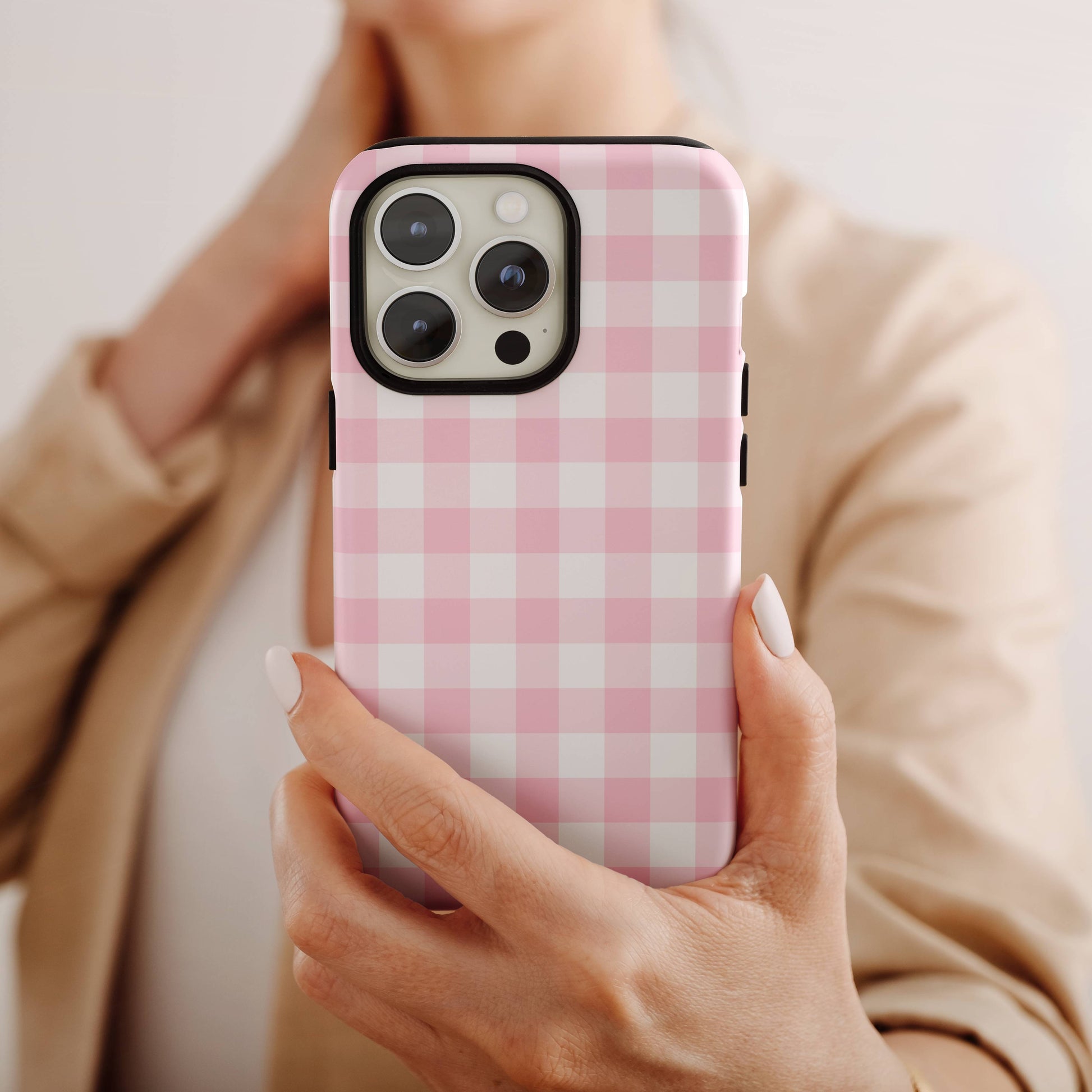 Pink Gingham iPhone Case