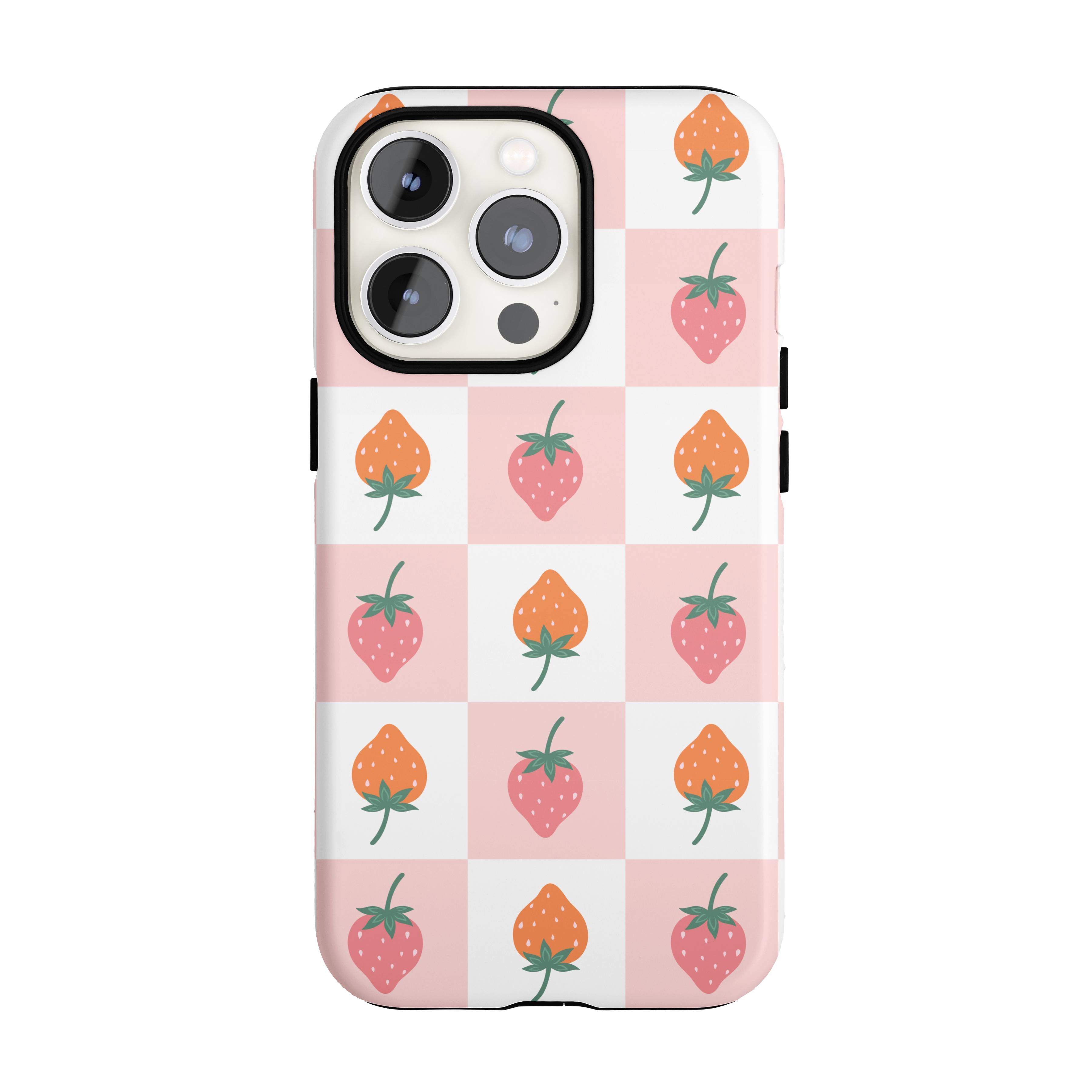 Strawberry Checkered iPhone Case