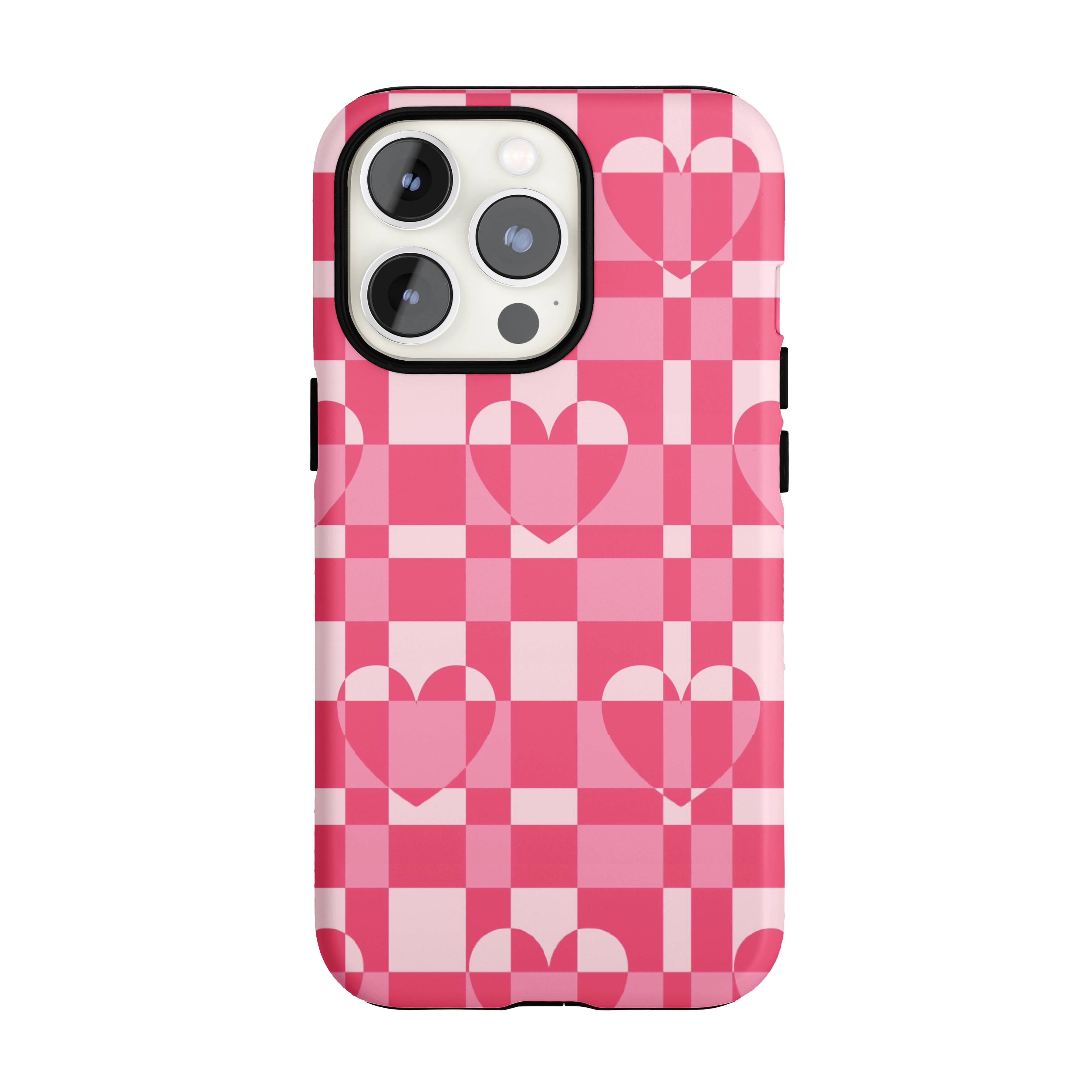Hearts Checkered iPhone Case