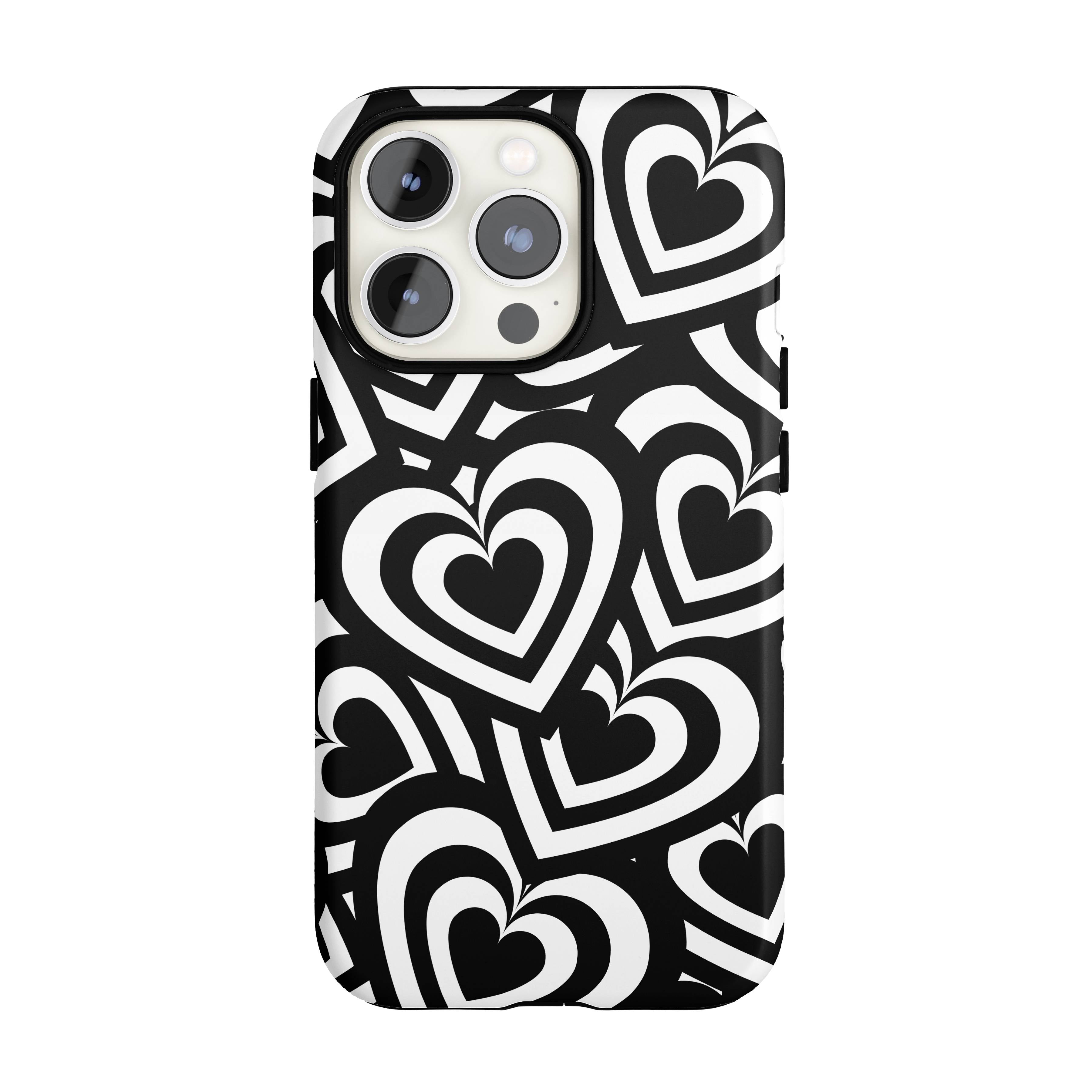 Black & White Hearts iPhone Case