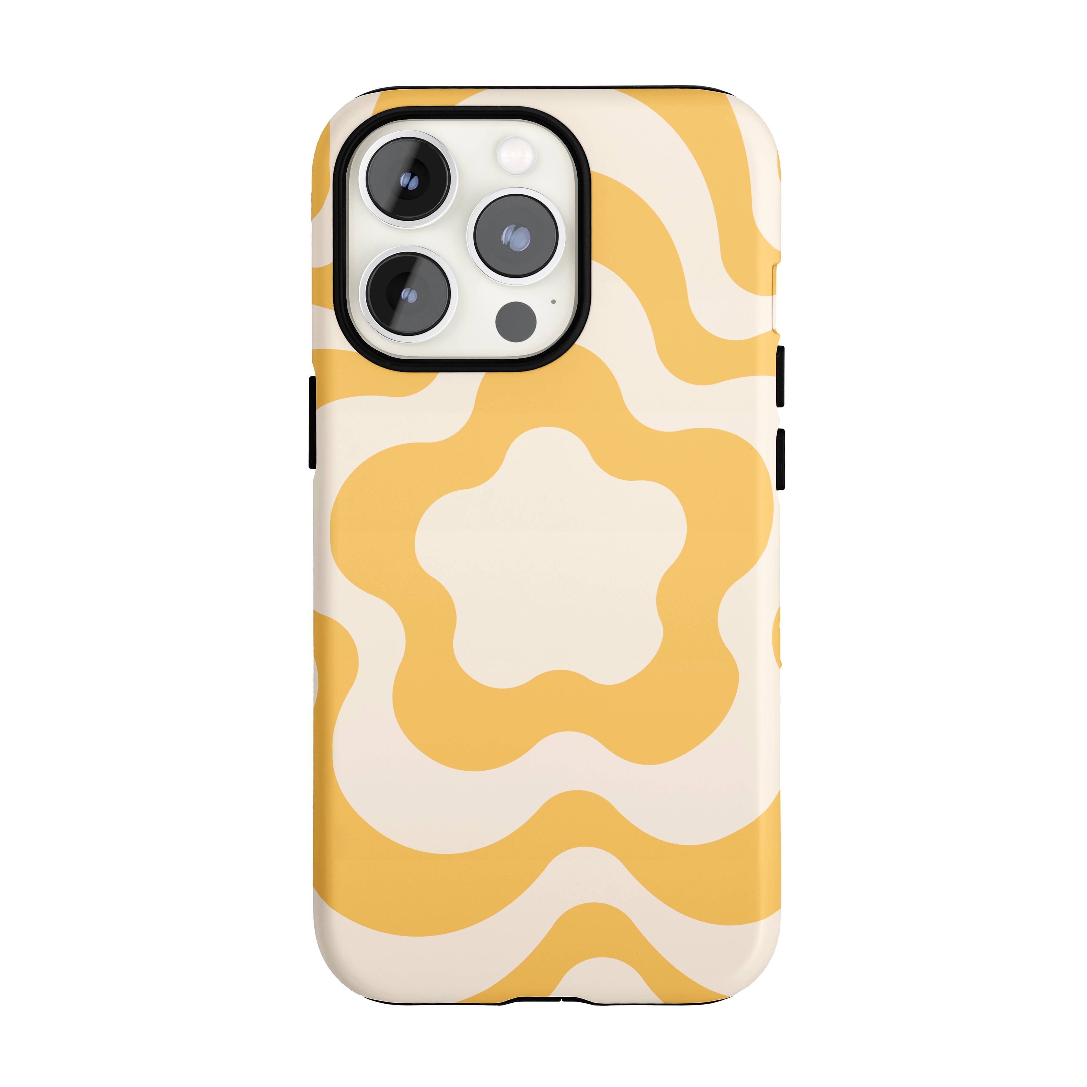 Yellow Retro Flowers iPhone Case