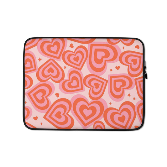 Red & Pink Hearts Macbook Sleeve 13″