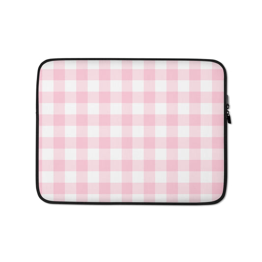 Pink Gingham Macbook Sleeve 13″