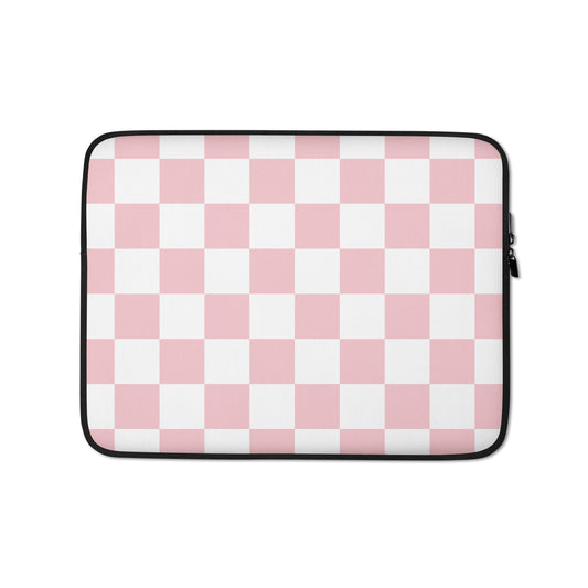 Pastel Pink Checkered Macbook Sleeve 13″