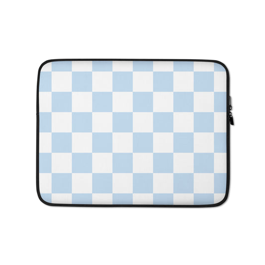 Pastel Blue Checkered Macbook Sleeve 13″