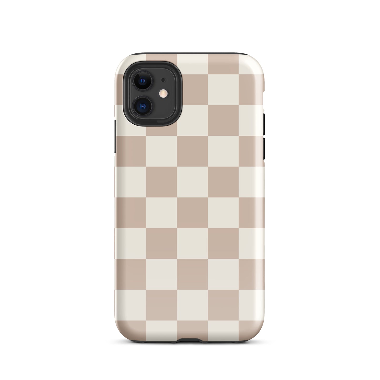 Neutral Checkered iPhone Case iPhone 11 Glossy