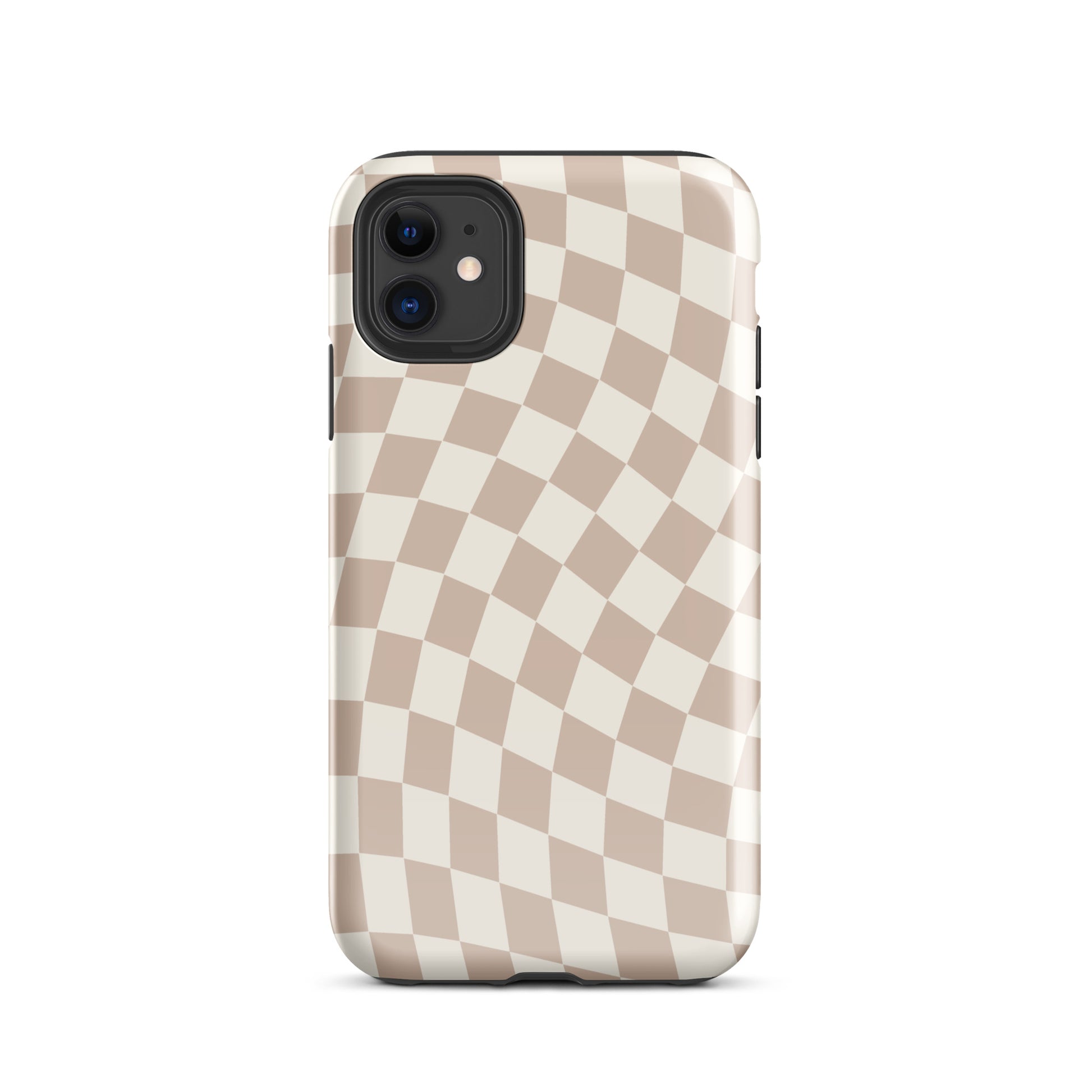 Neutral Wavy Checkered iPhone Case iPhone 11 Glossy