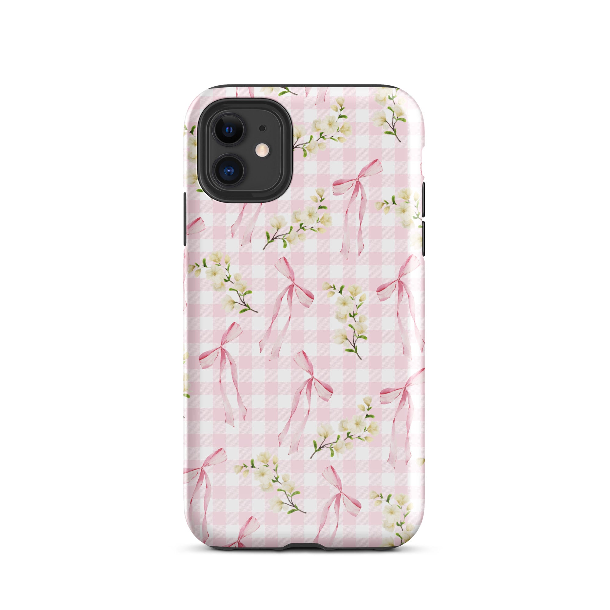 Pink Gingham Bows iPhone Case