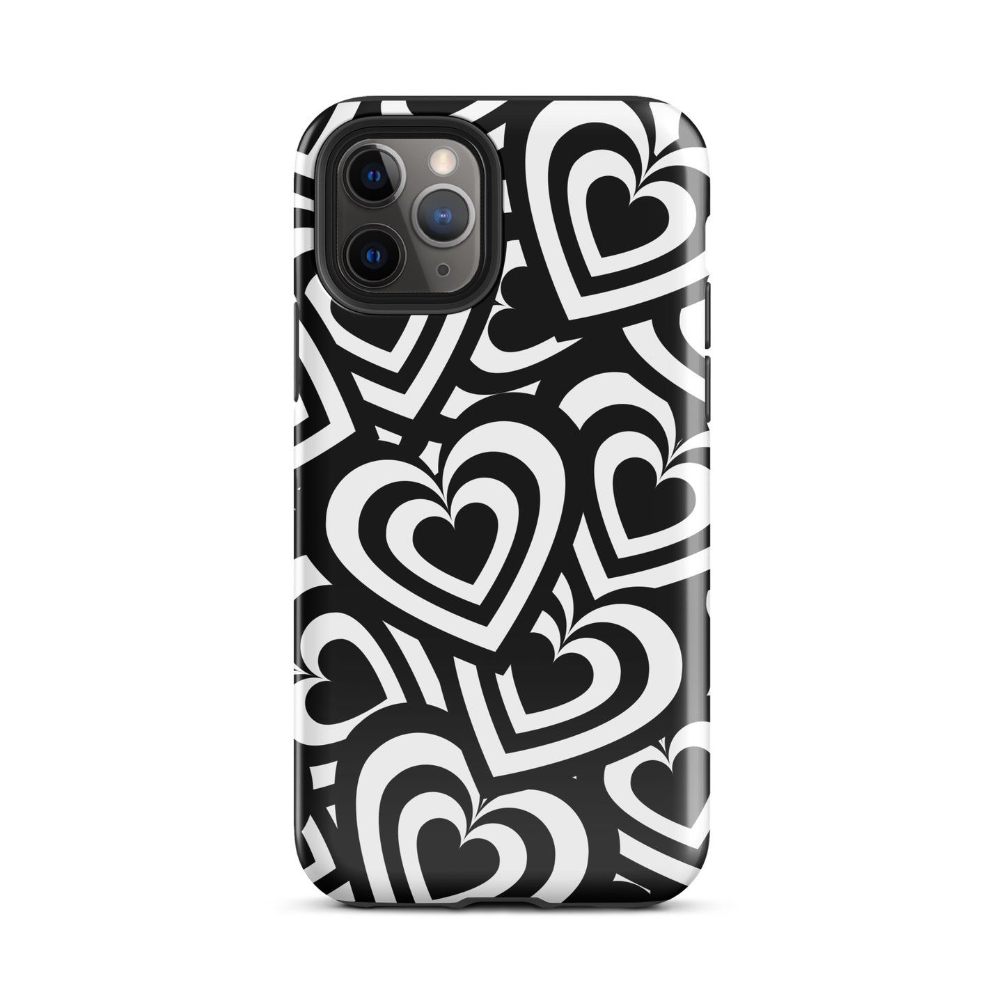 Black & White Hearts iPhone Case iPhone 11 Pro Glossy