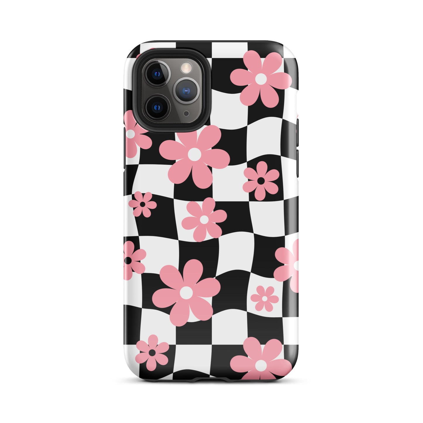 Floral Wavy Checkered iPhone Case iPhone 11 Pro Glossy