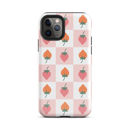 Strawberry Checkered iPhone Case iPhone 11 Pro Glossy