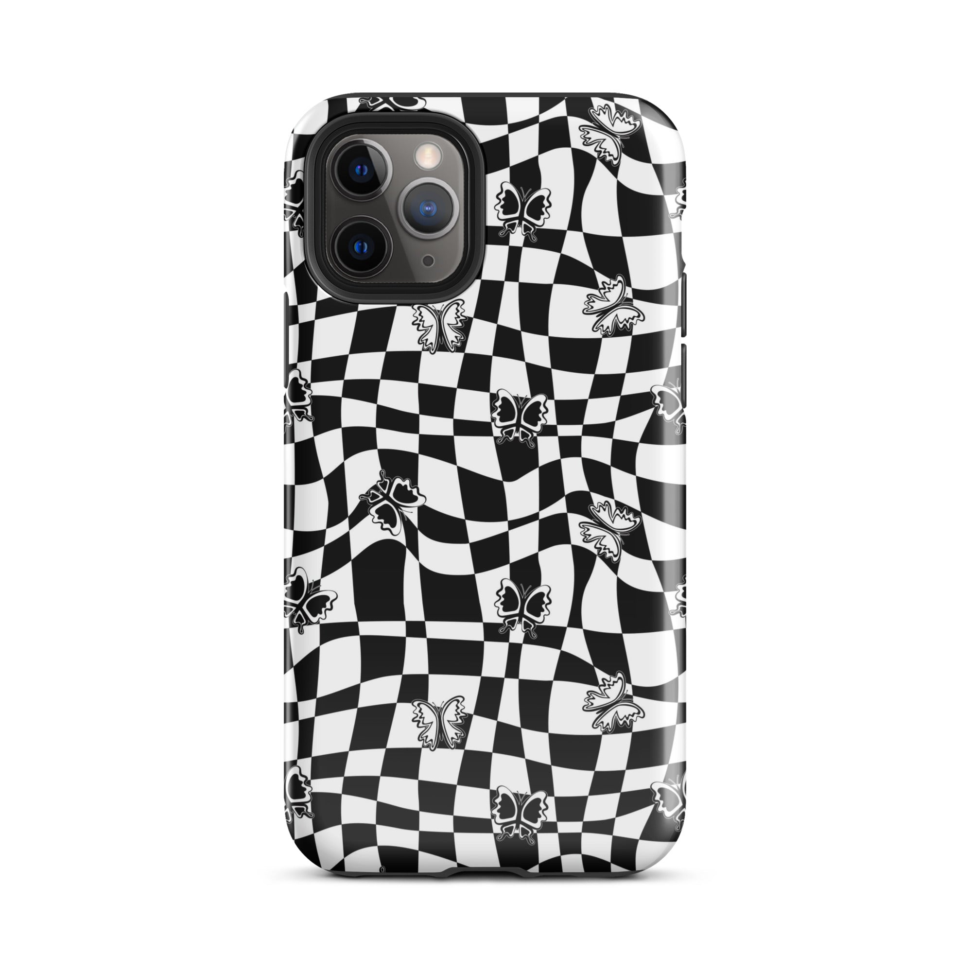 Butterfly Wavy Checkered iPhone Case iPhone 11 Pro Glossy