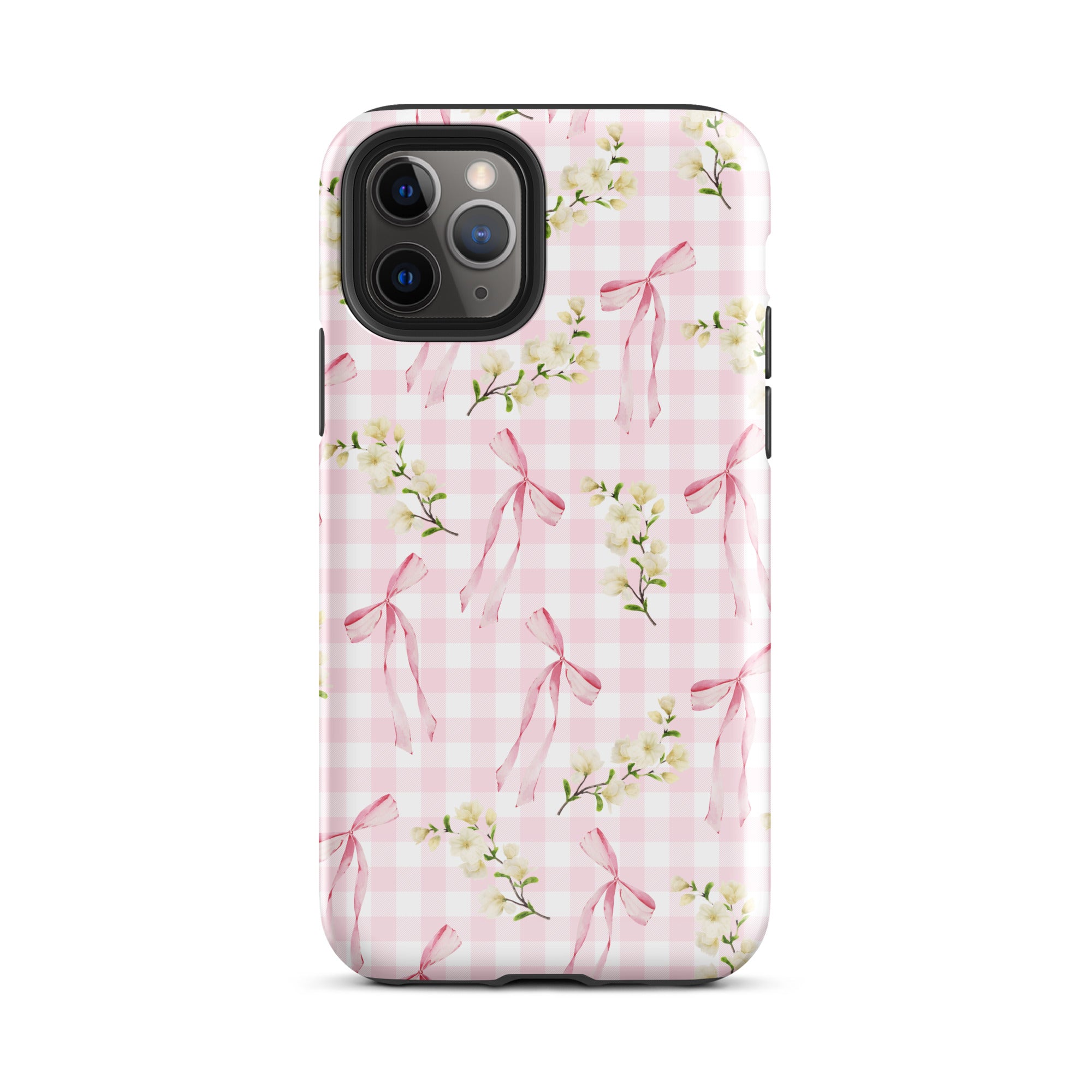 Pink Gingham Bows iPhone Case