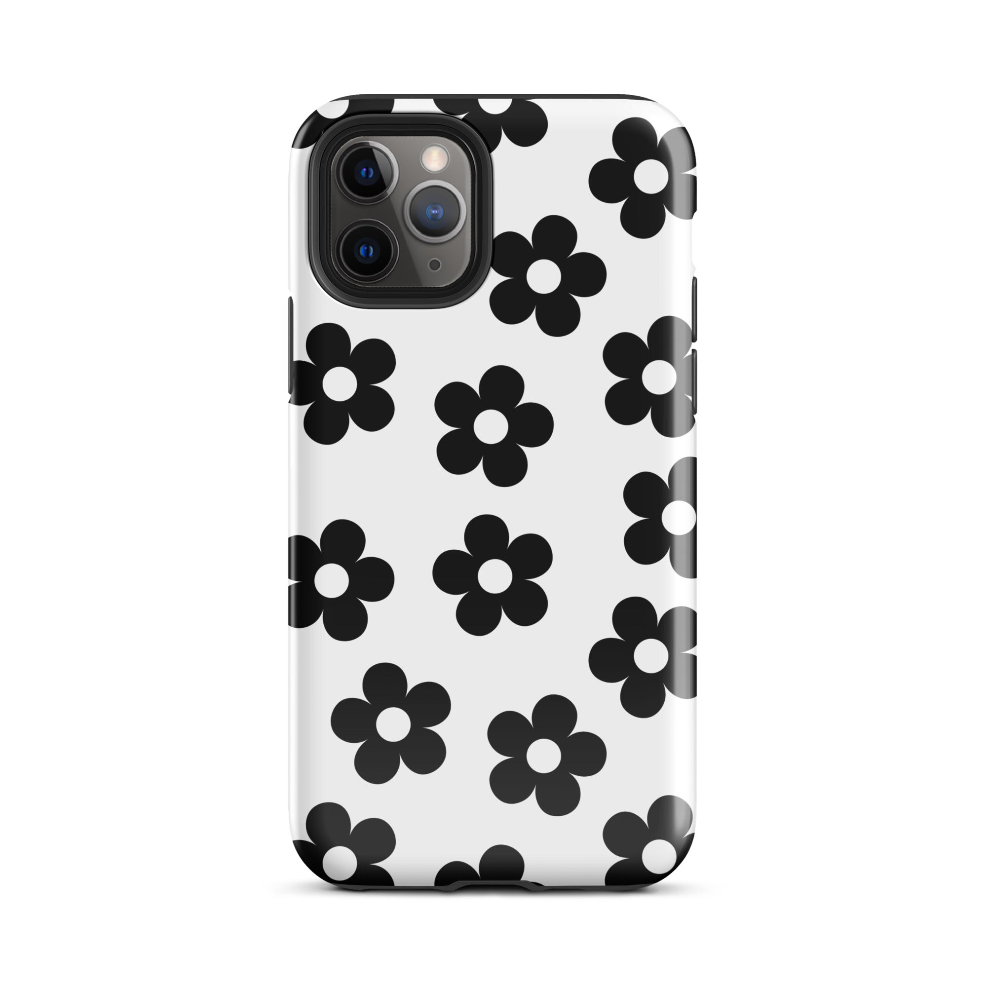 White Retro Flowers iPhone Case