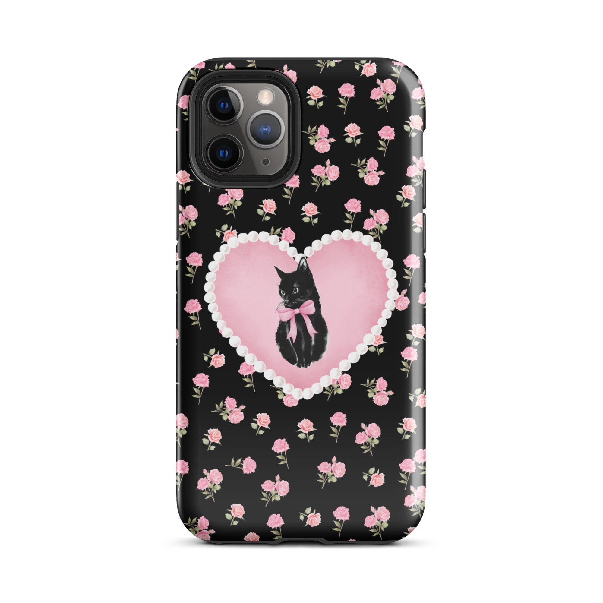 Black Féline Roses iPhone Case