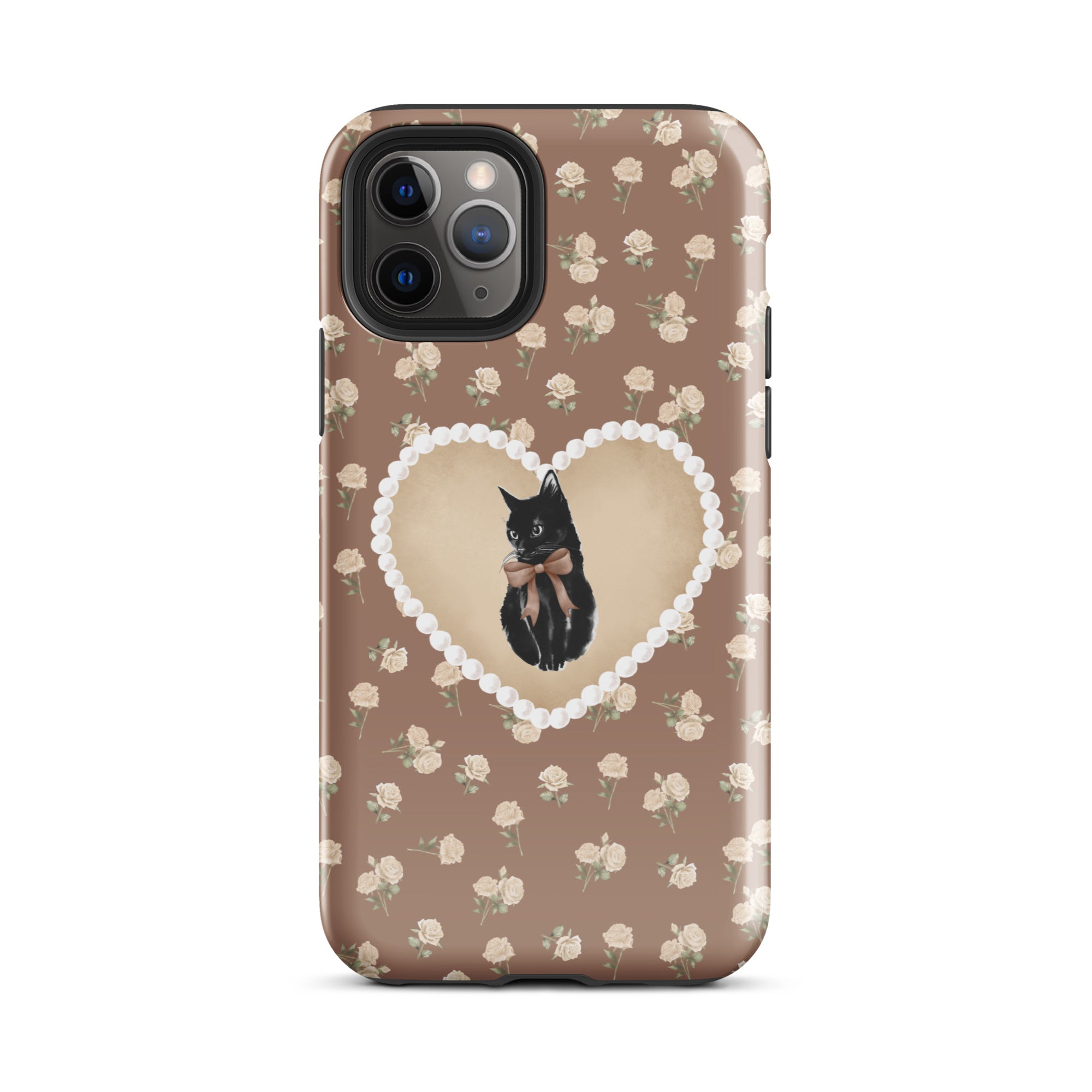 Brown Féline Roses iPhone Case