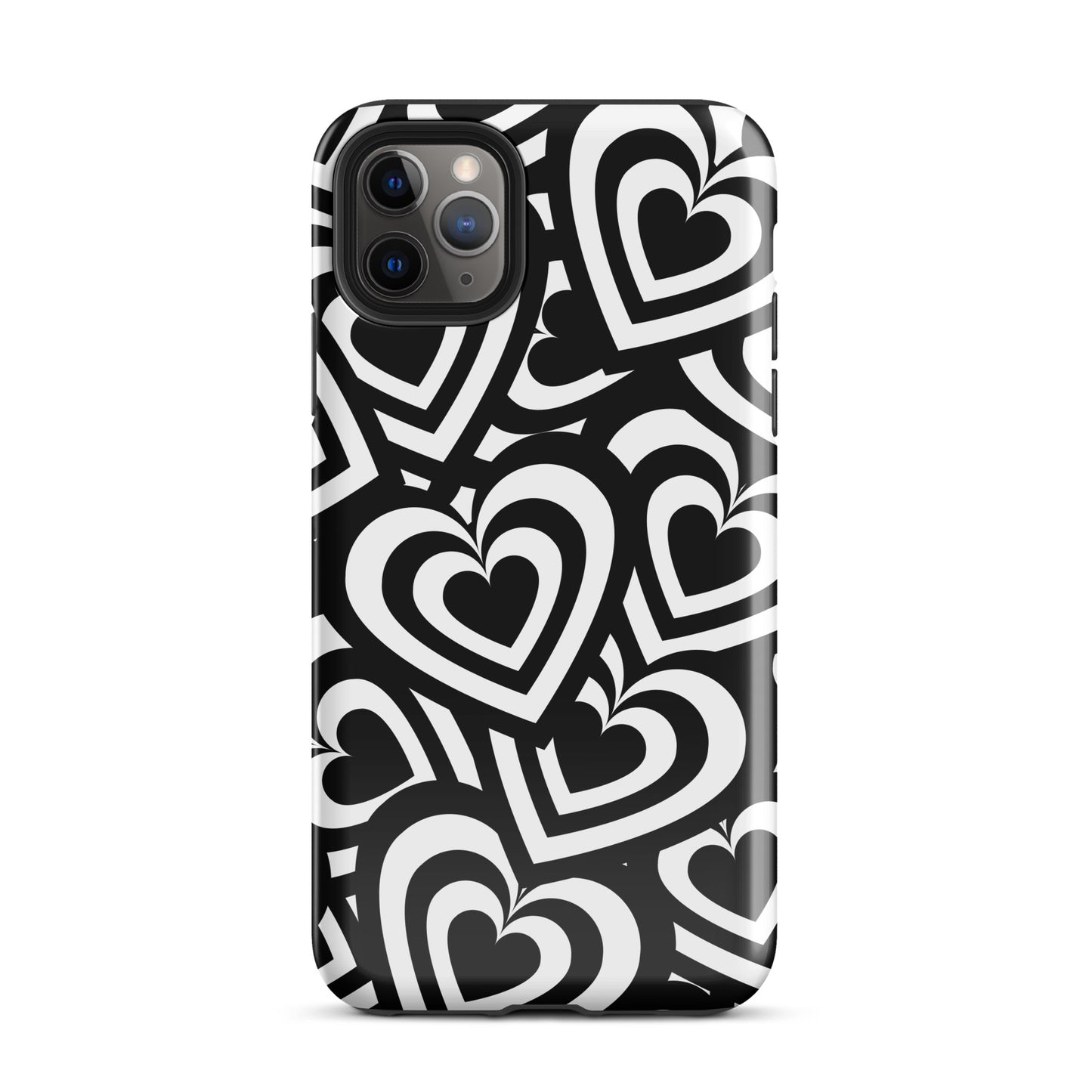 Black & White Hearts iPhone Case iPhone 11 Pro Max Glossy