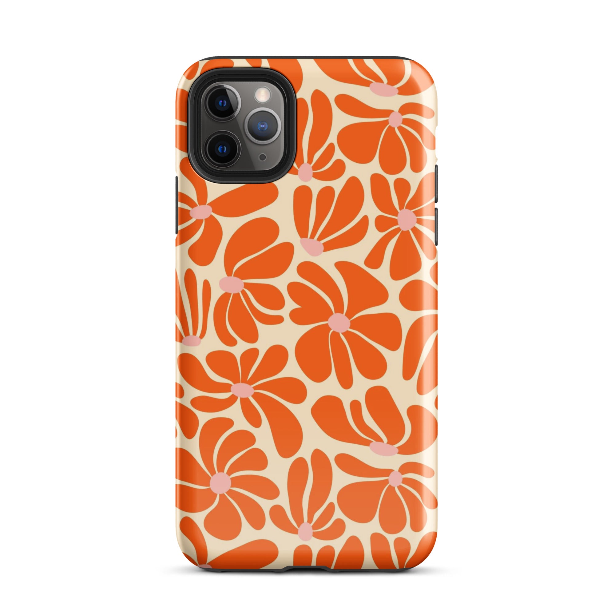 Orange Vintage Flowers iPhone Case iPhone 11 Pro Max Glossy