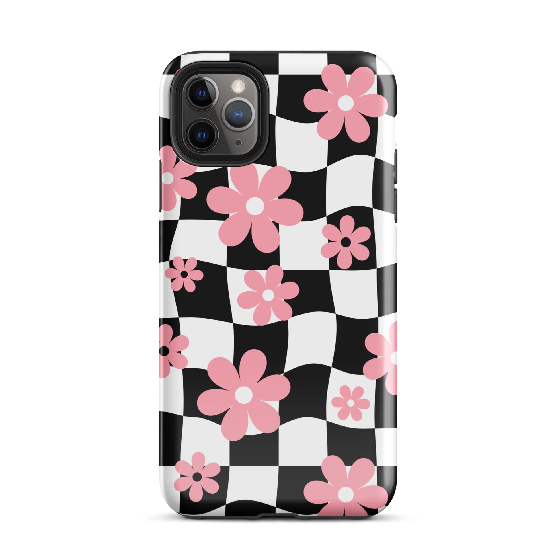Floral Wavy Checkered iPhone Case iPhone 11 Pro Max Glossy