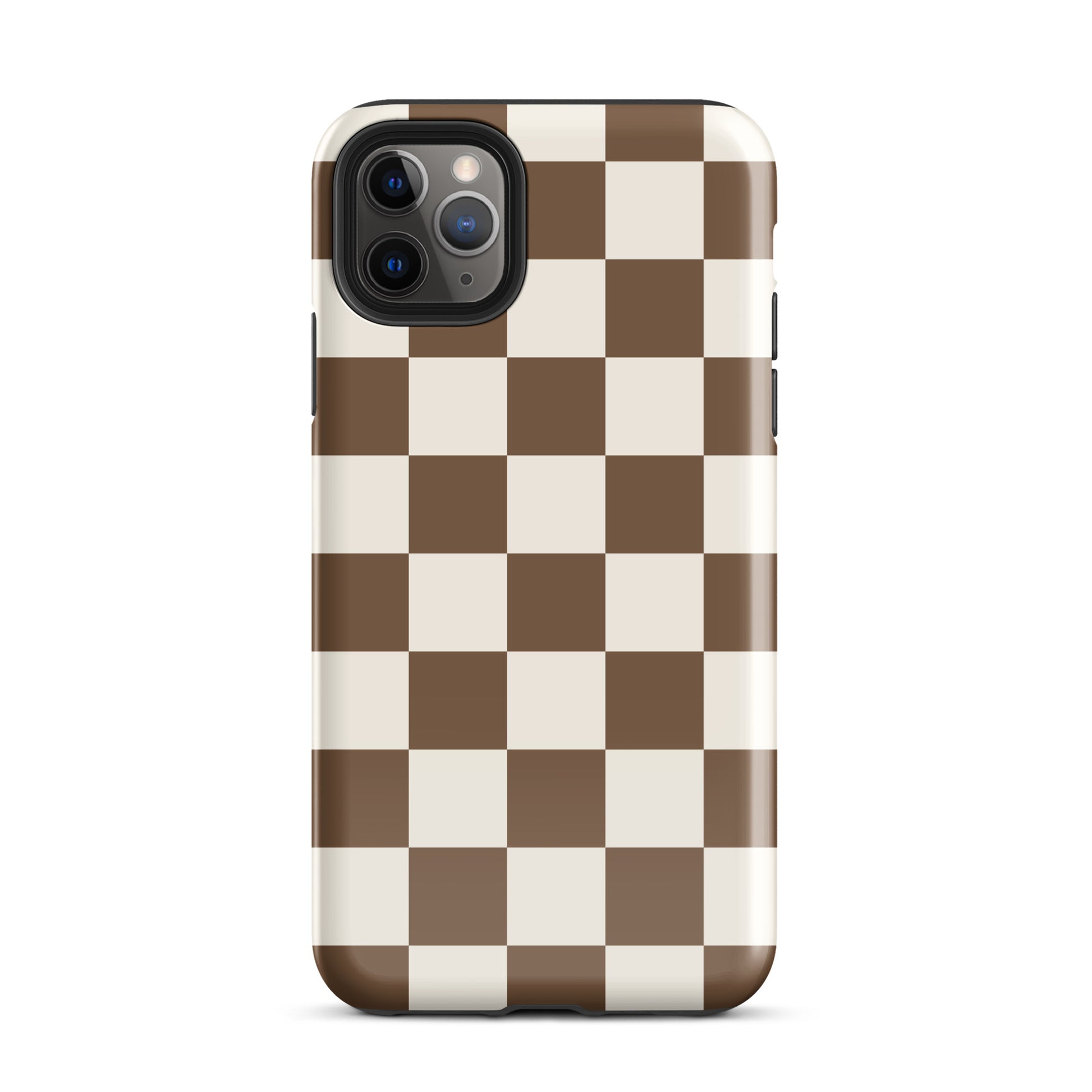 Brown Checkered iPhone Case iPhone 11 Pro Max Glossy