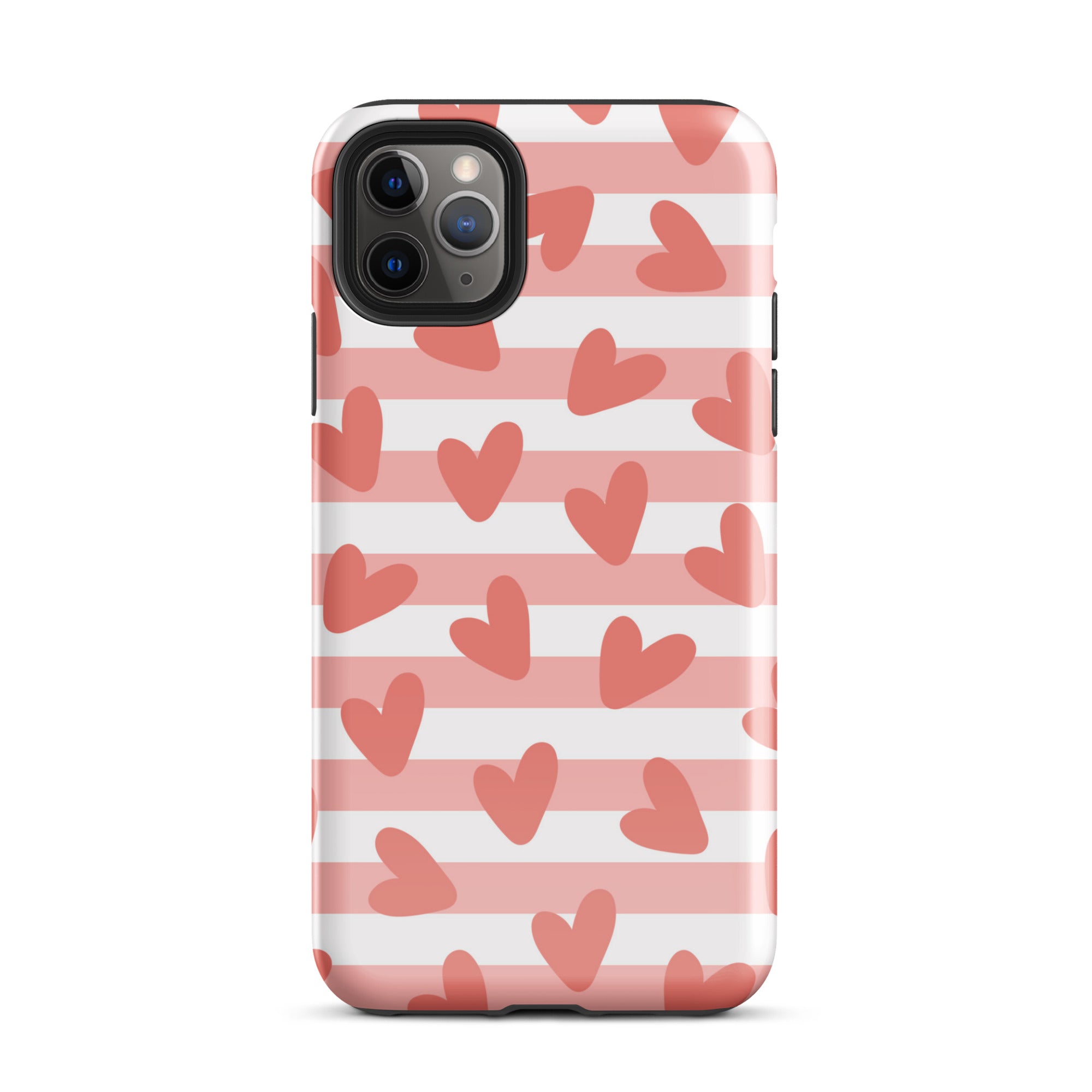 Striped Hearts iPhone Case