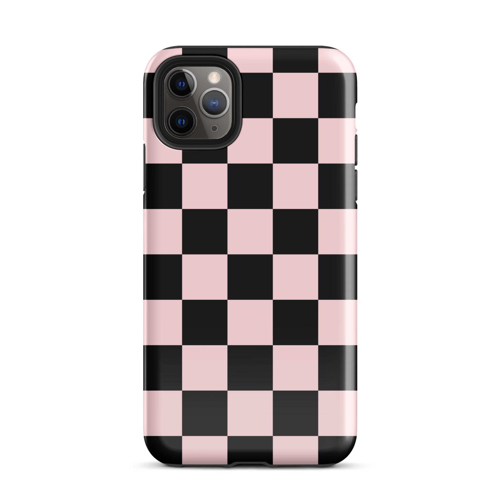 Pink & Black Checkered iPhone Case