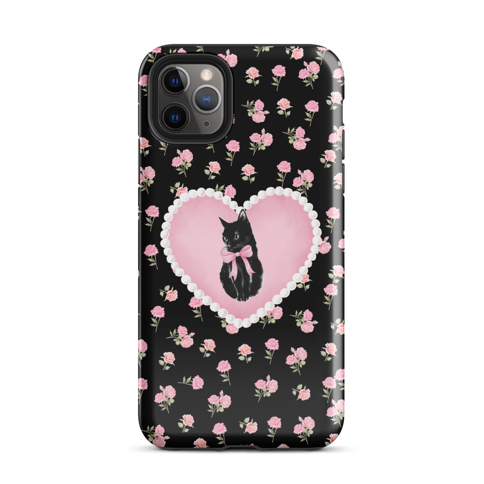 Black Féline Roses iPhone Case