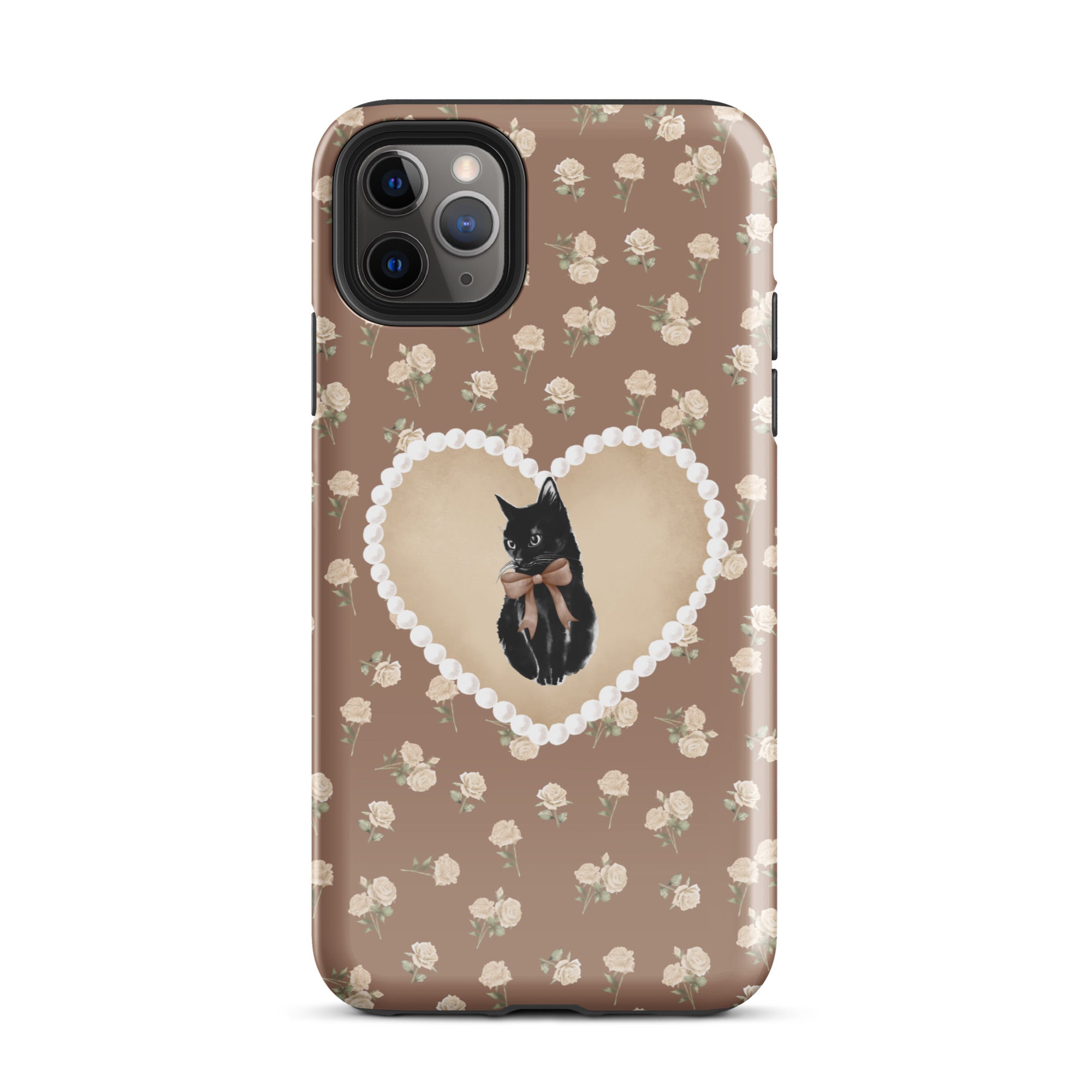 Brown Féline Roses iPhone Case