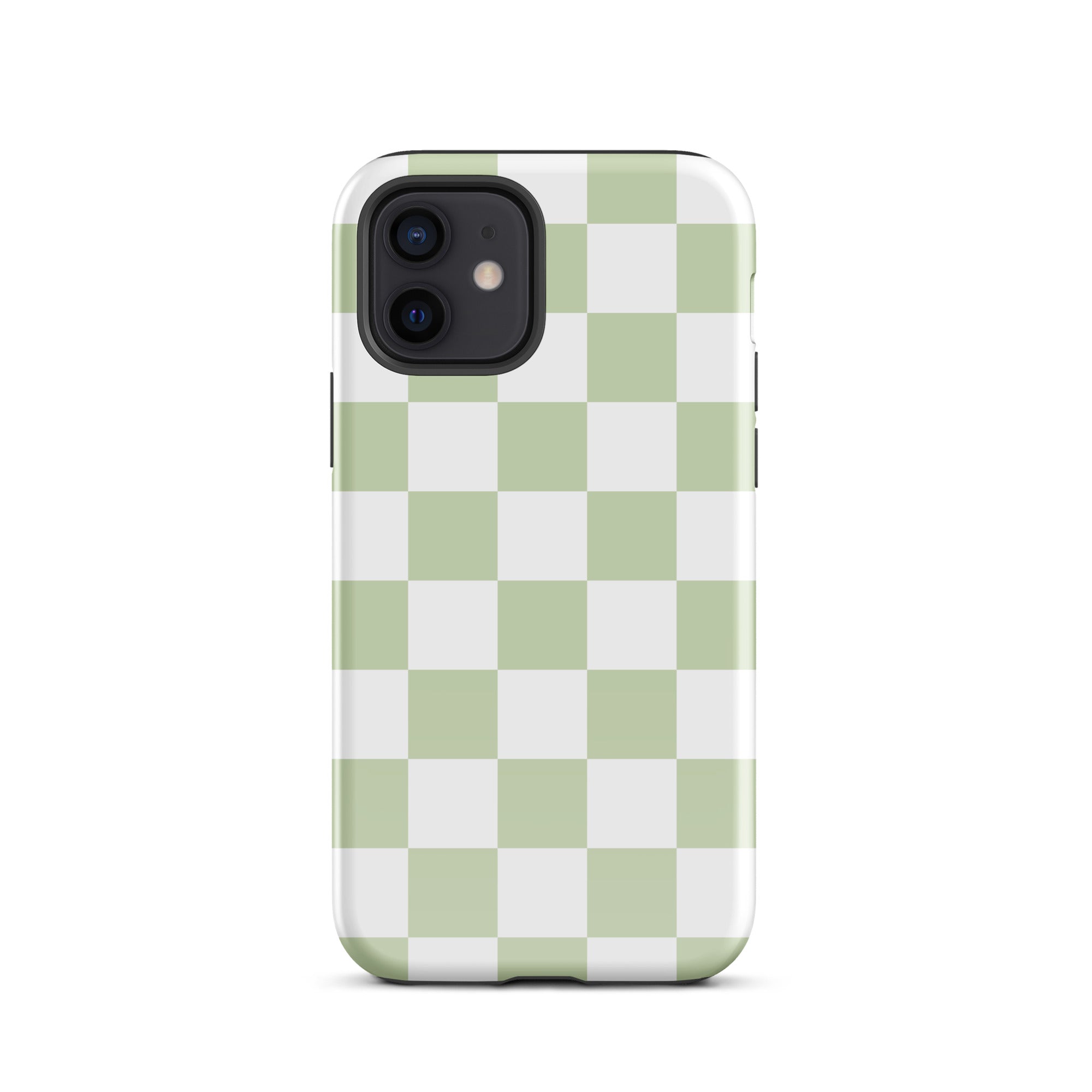 Pastel Green Checkered iPhone Case iPhone 12 Glossy