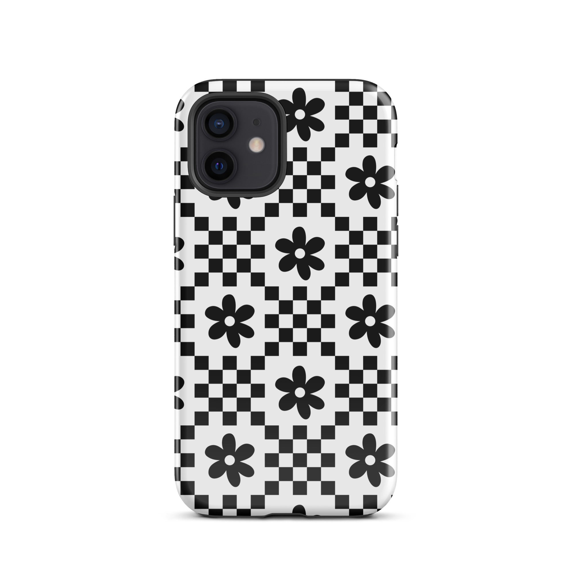 Monochrome Daisy iPhone Case iPhone 12 Glossy