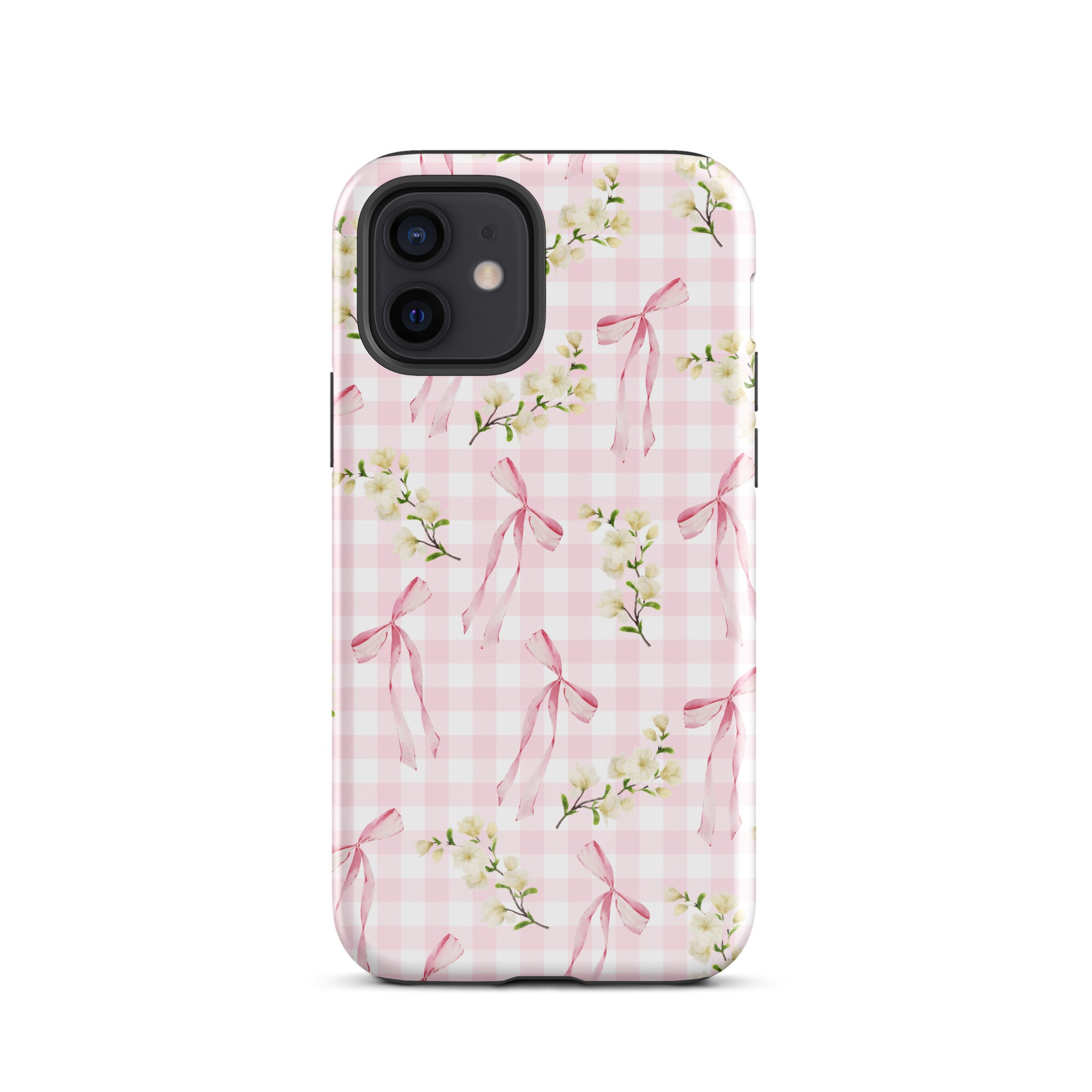 Pink Gingham Bows iPhone Case