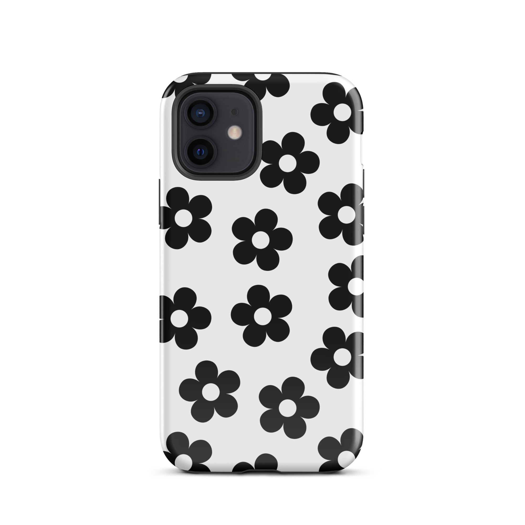 White Retro Flowers iPhone Case