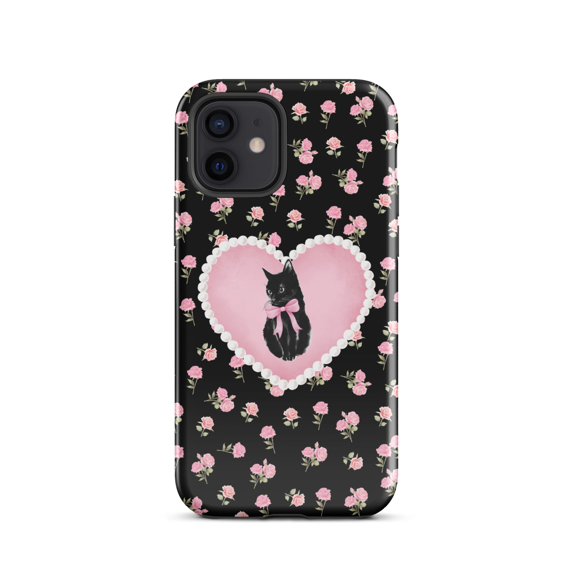 Black Féline Roses iPhone Case