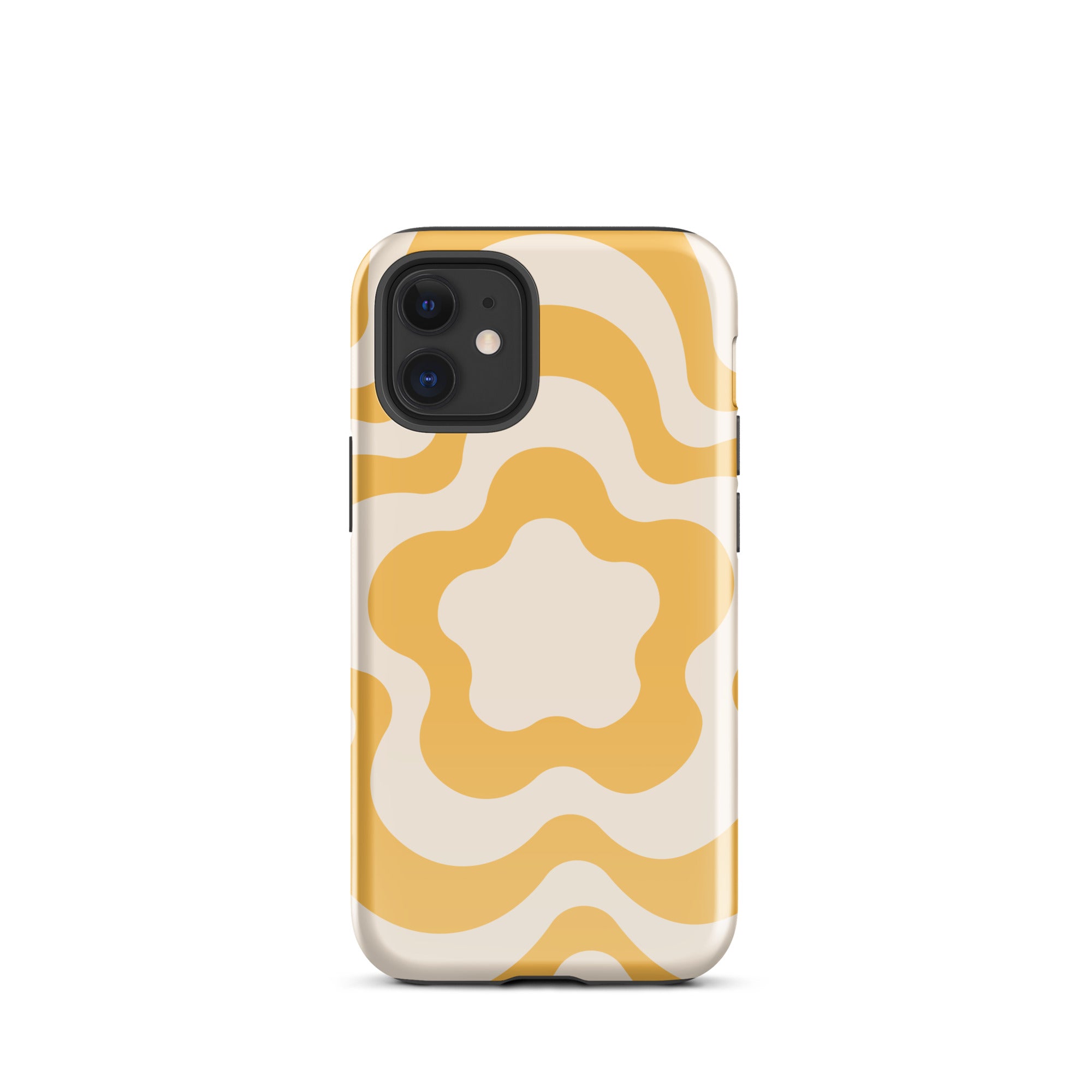 Yellow Retro Flowers iPhone Case iPhone 12 mini Glossy