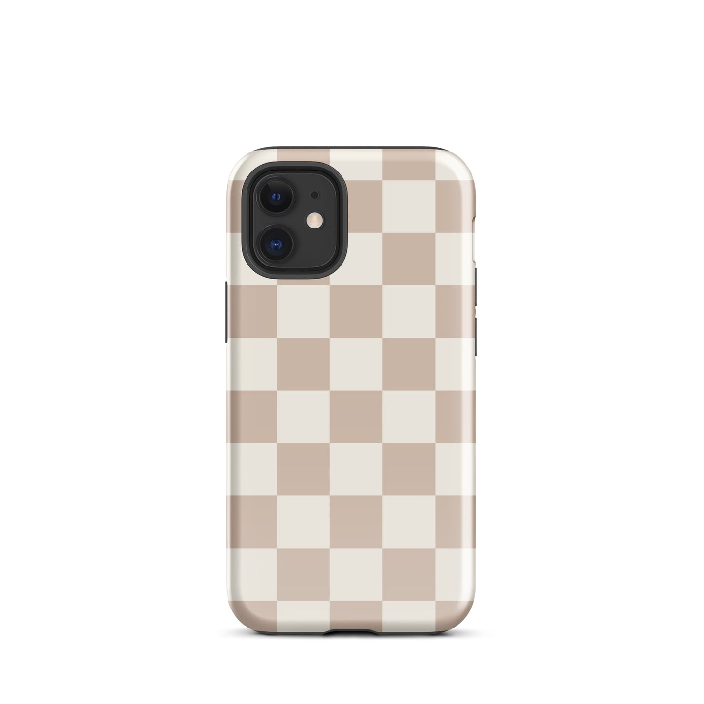 Neutral Checkered iPhone Case iPhone 12 mini Glossy